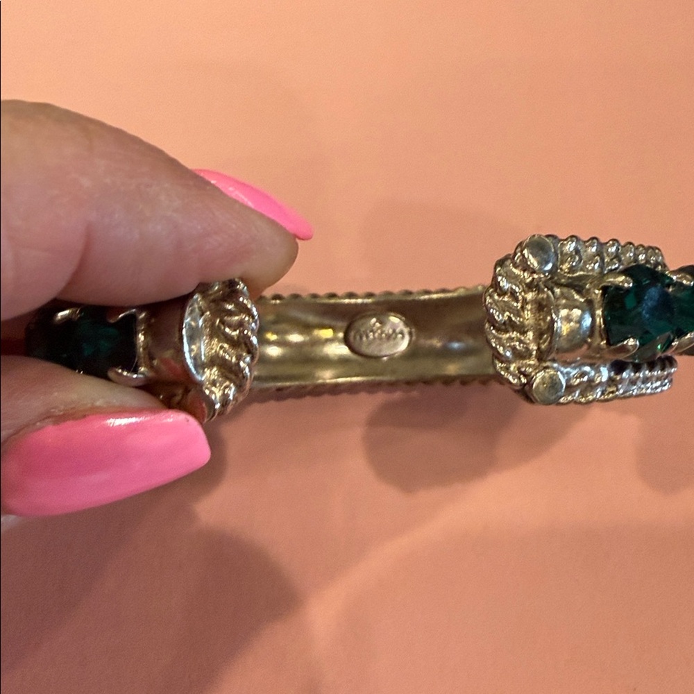 Sorrelli Silver and Emerald Crystal Crystal Bracelet - Picture 3 of 3